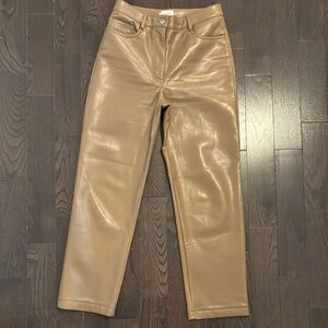 Stylish Tan Leather Pants